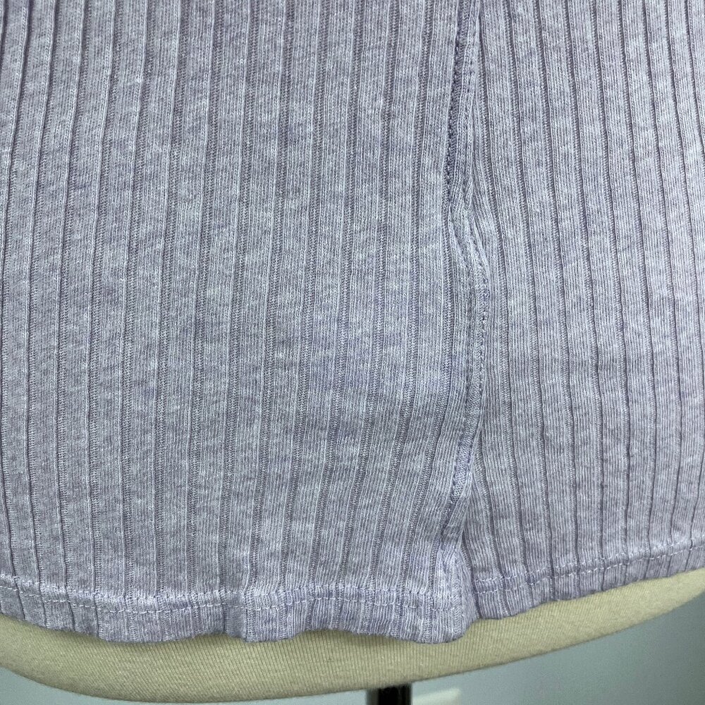 Enza Costa Light Pink Rib Long Sleeve Shirt Medium Cotton Cashmere Sweater S XS - Picture 4 of 13